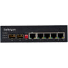 StarTech.com Industrial 6 Port Gigabit Ethernet Switch 4 PoE RJ45 +2 SFP Slots 30W PoE+ 48VDC 10/100/1000 Power Over Ethernet LAN Switch -40C to 75C with DIN Connector/Mountable