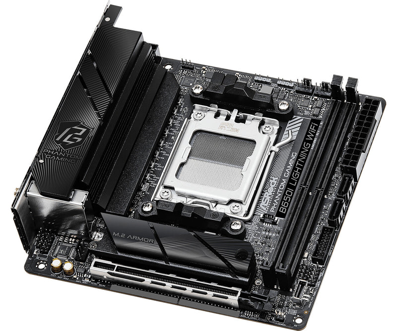 ASRock B650I Lightning WiFi motherboard showcasing PCIe 4.0 x16 slot