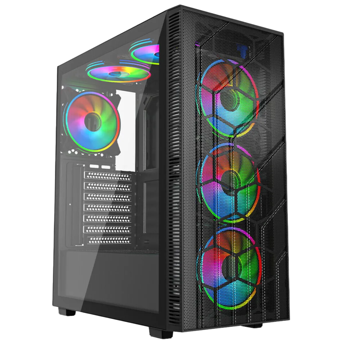 GTR Gaming Crucible AM5 PC with argb fans and side glass case