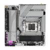 Close-up of DDR5 memory slots on Gigabyte B650M AORUS ELITE AX ICE motherboard