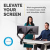 Fellowes Platinum Series Dual Monitor Arm - Monitor Mount for Two 8KG 32 Inch Screens - Adjustable Dual Monitor Desk Mount - Tilt 45° Pan 180° Swivel 360° Rotation 360°, VESA 75 x 75/100 x 100 - Black