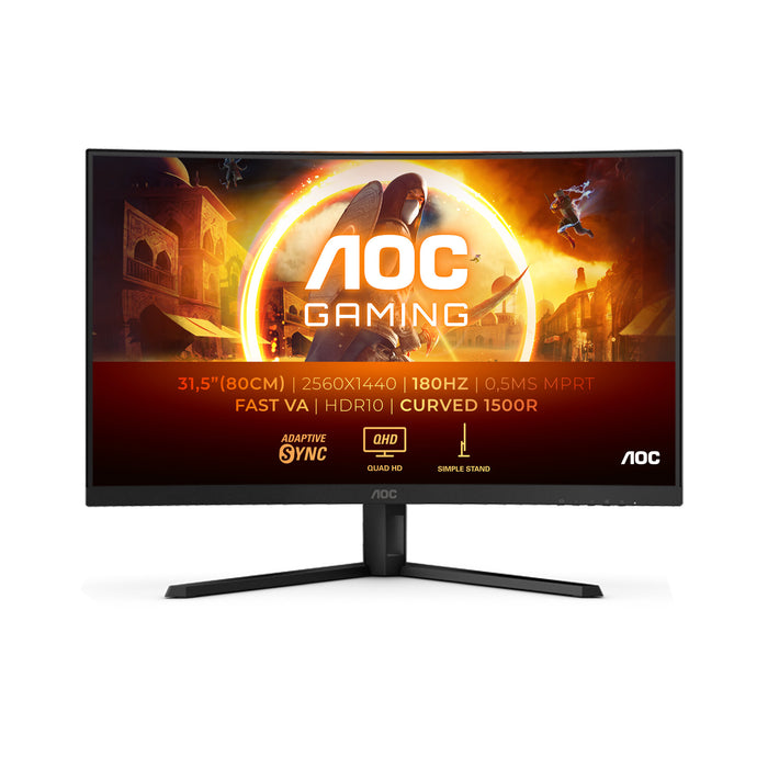 AOC G4 CQ32G4VE 32" Quad HD Curved Gaming Monitor | 2560 x 1440 HDMI DP