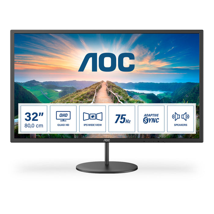 AOC V4 Q32V4 32" 2K Ultra HD Monitor | 2560 x 1440 75Hz HDMI DP