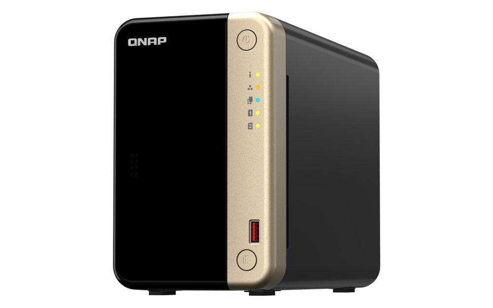 QNAP TS-264 Tower NAS with 2 x 8TB N300 Drives | HDD & SSD, Intel Celeron CPU, 8 GB GB RAM, 2 x LAN Ports