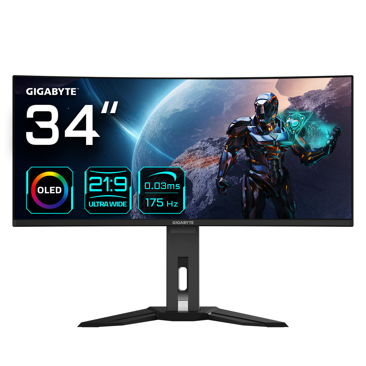 Gigabyte MO34WQC 34" Wide Quad HD Curved Gaming Monitor | 3440 x 1440 175Hz USB-C HDMI DP