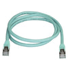 StarTech.com 1m CAT6a Ethernet Cable - 10 Gigabit Shielded Snagless RJ45 100W PoE Patch Cord - 10GbE STP Network Cable w/Strain Relief - Aqua Fluke Tested/Wiring is UL Certified/TIA