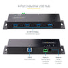 StarTech.com 4-Port Industrial USB 3.0 5Gbps Hub - Rugged USB Hub w/ ESD and Surge Protection - DIN/Wall/Desk Mountable USB-A Hub - USB Expander w/Locking Ports, Heavy Duty