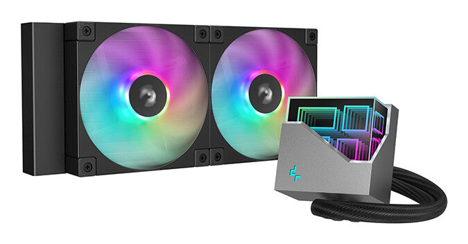 DeepCool LT240 AIO Liquid Cooler | 240mm 2400 RPM 72.04 CFM PWM RGB Hydro Dynamic Bearing (HDB) Black