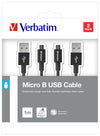 Verbatim 48874 USB cable 1 m USB 3.2 Gen 1 (3.1 Gen 1) Micro-USB A USB A Black