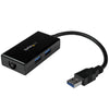 StarTech.com USB to Ethernet Adapter, USB 3.0 to 10/100/1000 Gigabit Ethernet LAN Converter for Laptops, 11.8in/30cm Attached Cable, USB to RJ45 Adapter, NIC Adapter, USB Network Adapter