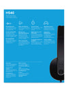 Logitech H540 Headset Wired Head-band Office/Call center USB Type-A Black