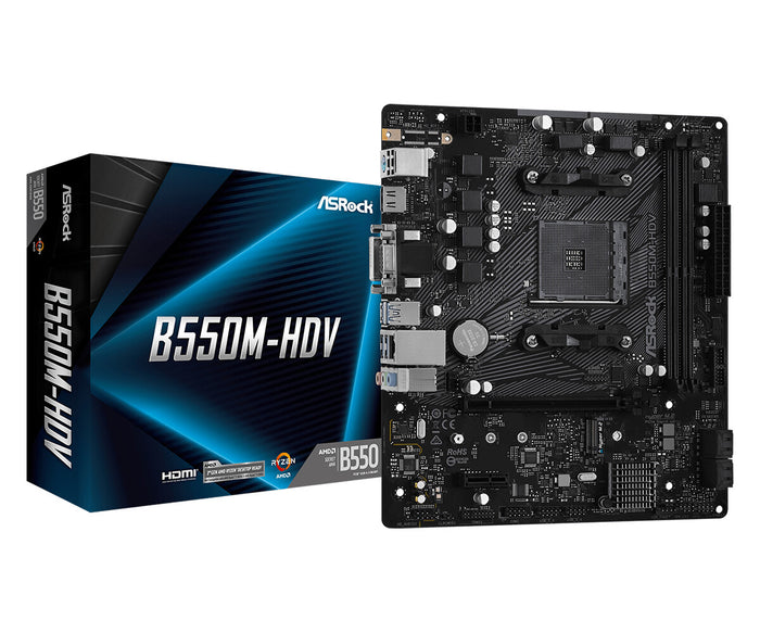 Asrock B550M-HDV mATX Motherboard | AM4 | 2x DDR4 Slots