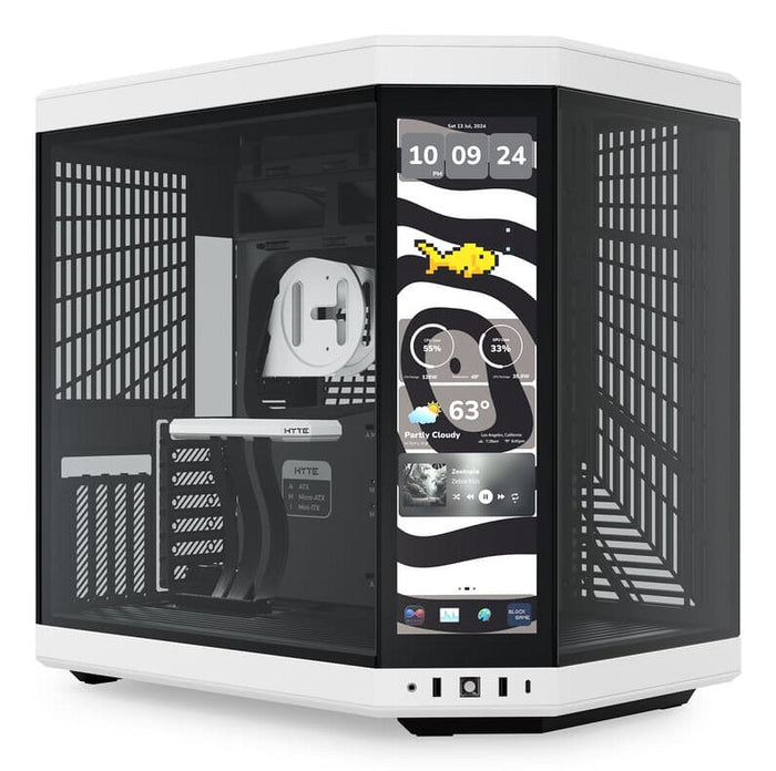 HYTE Y70 Touch Infinite Midi Tower PC Case Black, White | Liquid Cooling Support