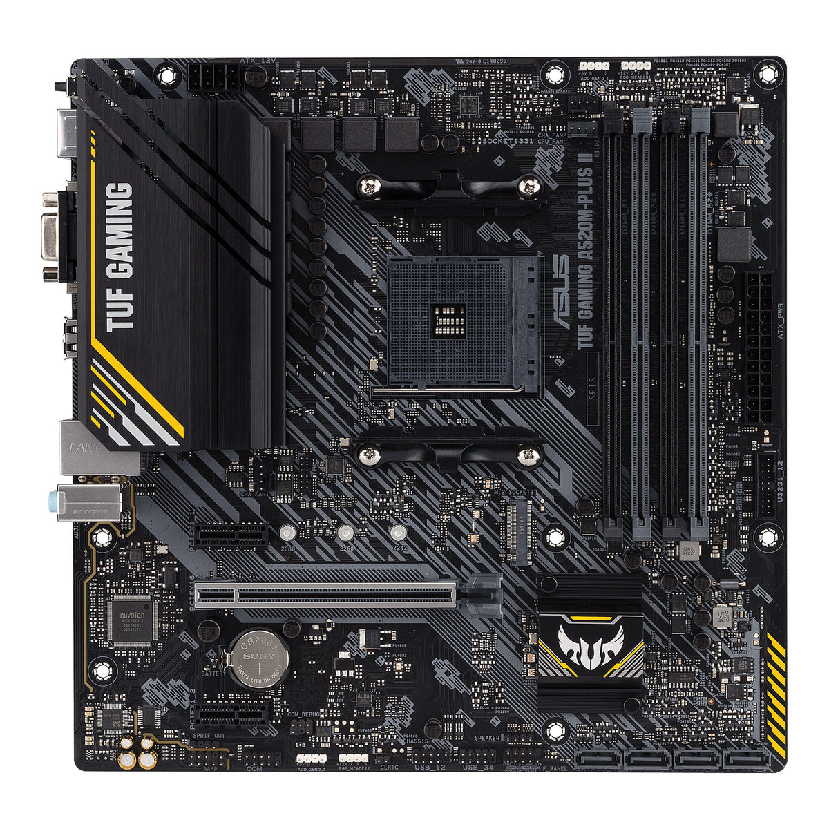 ASUS TUF GAMING A520M-PLUS II micro ATX AMD Motherboard | AM4 Socket - 4 x DDR4 Memory Slots
