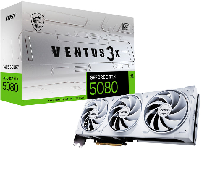 MSI GeForce RTX 5080 16 GB GDDR7 Overclocked Graphics Card | PCIe 5.0 x16 | 3 x DP and 1 x HDMI | Active Cooling