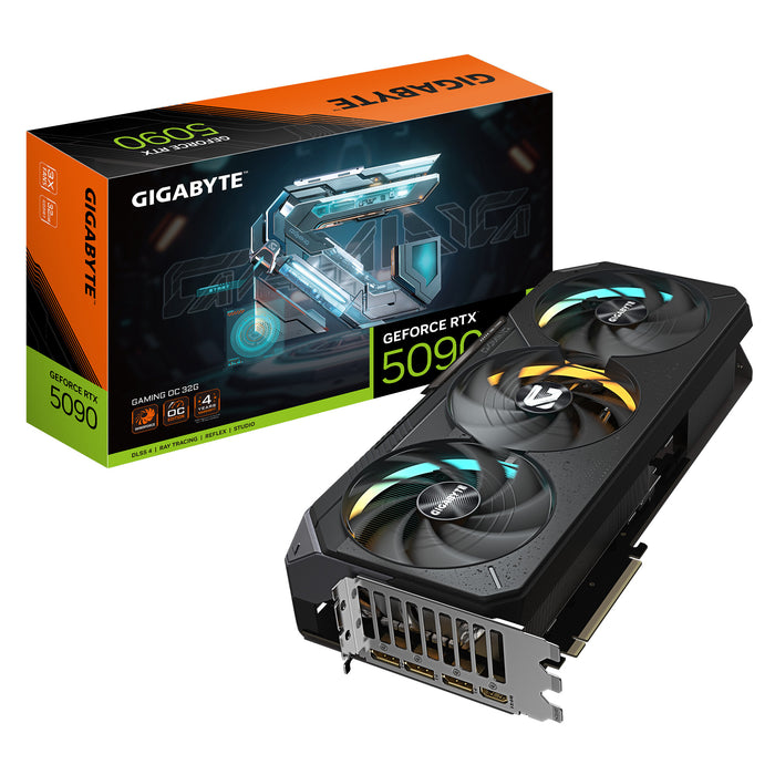 Gigabyte GeForce RTX 5090 32 GB GDDR7 Overclocked Graphics Card | PCIe 5.0 x16 | 3 x DP and 1 x HDMI | Active Cooling