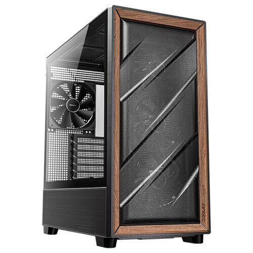 Antec 0-761345-10133-2 Midi Tower PC Case Black, Wood | Liquid Cooling Support