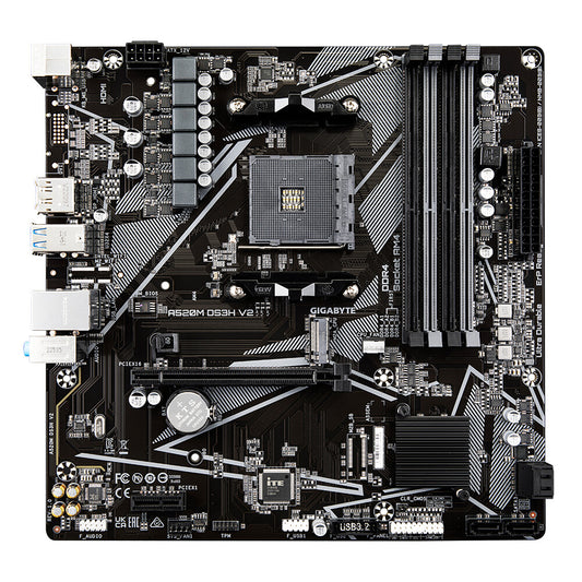 Gigabyte A520M DS3H V2 (rev. 1.0) micro ATX AMD Motherboard | AM4 Socket - 4 x DDR4 Memory Slots
