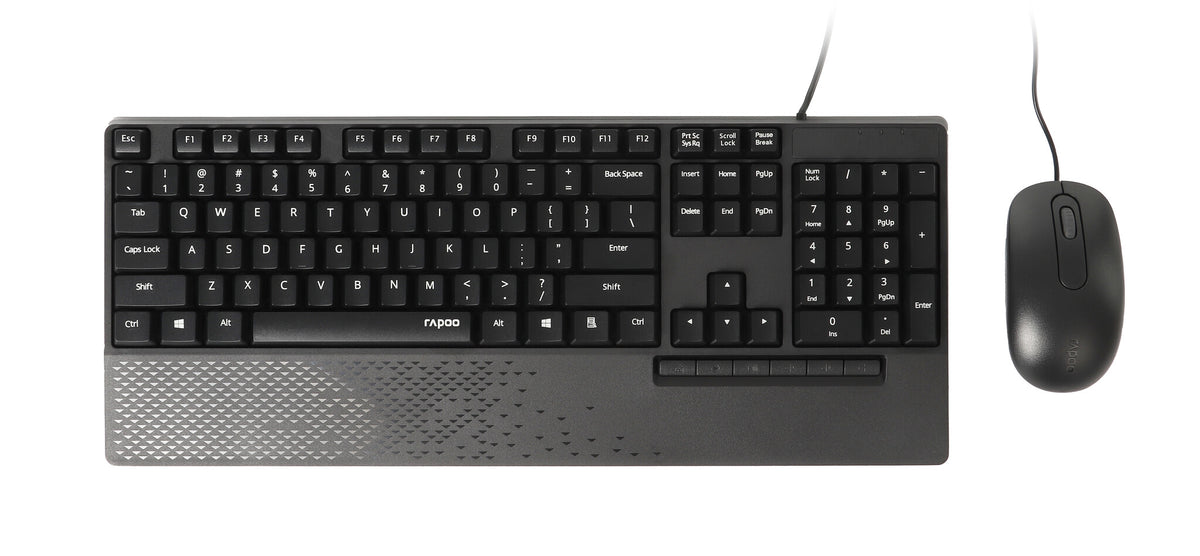 Rapoo NX2000 Keyboard | Wired, QWERTY, Black, Mouse Included