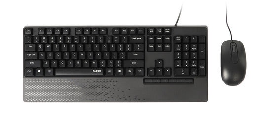 Rapoo NX2000 Keyboard | Wired, QWERTY, Black, Mouse Included