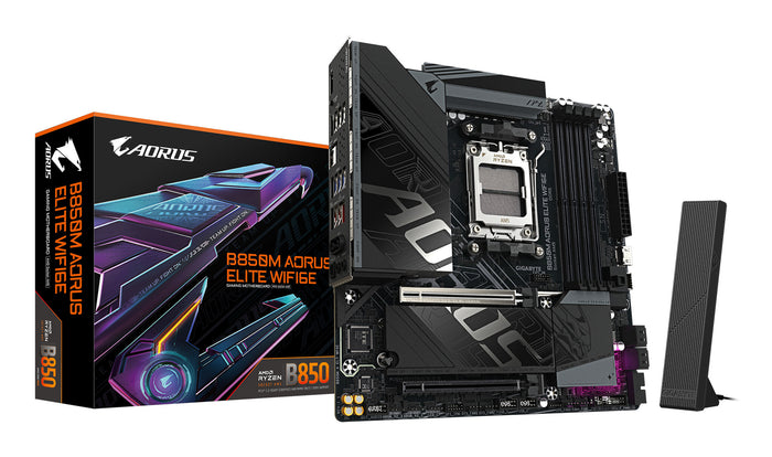 Gigabyte B850M AORUS ELITE WIFI6E mATX Motherboard | AM5 | 4x DDR5 Slots | Wi-Fi 6E