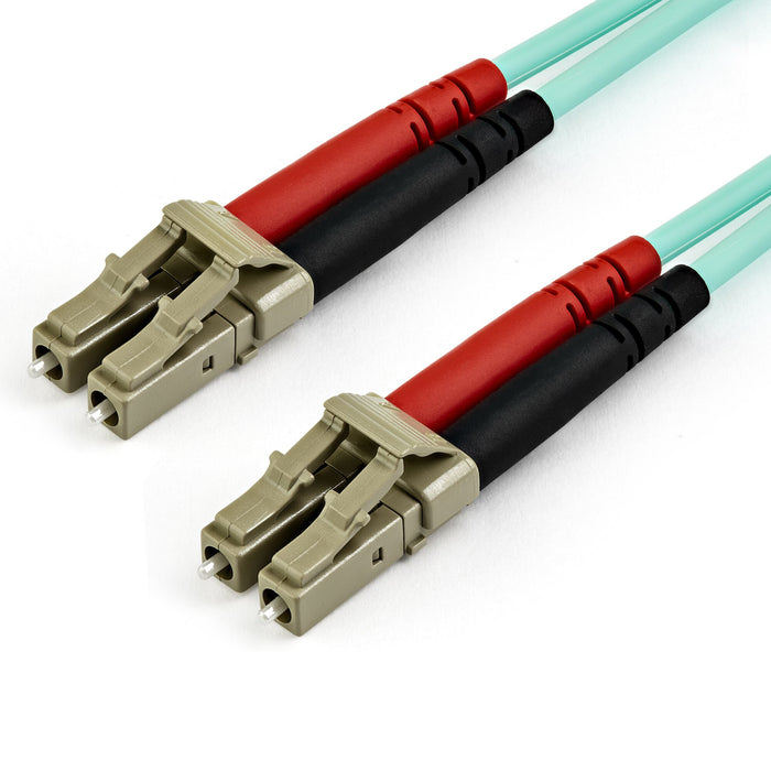 StarTech.com 7m (22ft) LC/UPC to LC/UPC OM3 Multimode Fiber Optic Cable, Full Duplex 50/125µm Zipcord Fiber, 100G Networks, LOMMF/VCSEL,