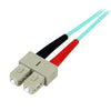 StarTech.com Fiber Optic Cable - 10 Gb Aqua - Multimode Duplex 50/125 - LSZH - LC/SC - 2 m~2m (6ft) LC/UPC to SC/UPC OM3 Multimode Fiber Optic Cable, Full Duplex 50/125µm Zipcord Fiber, 100G Networks, LOMMF/VCSEL,
