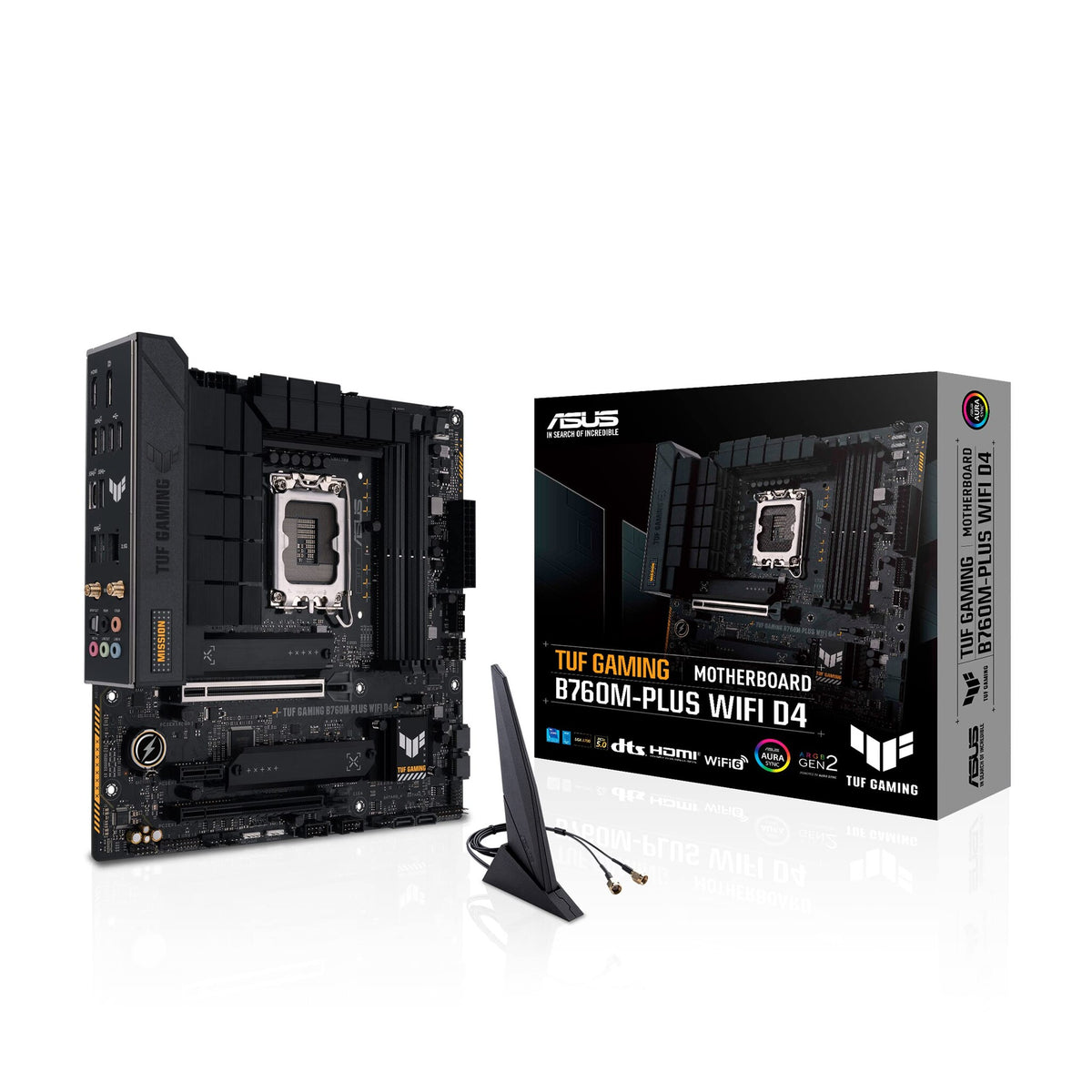 ASUS TUF GAMING B760M-PLUS D4 micro ATX Intel Motherboard | LGA1700 Socket - 4 x DDR4 Memory Slots