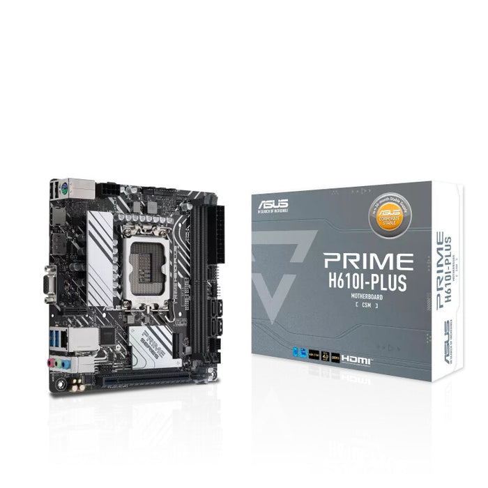 ASUS PRIME H610I-PLUS-CSM Mini-ITX Motherboard | LGA1700 | 2x DDR5 Slots