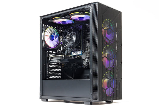 GTR Novastrike Gaming PC | Intel Core i5-10400F 2.9 GHz | NVIDIA RTX 3050 6GB GDDR6 | 1TB NVMe SSD | 16GB DDR4 3200MHz RAM | 650W PSU | ARGB Gaming Case | Windows 11 Home | WiFi | Prebuilt Custom Gaming Desktop PC