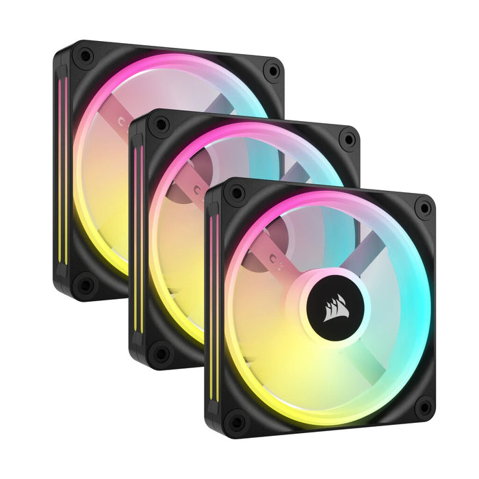 Corsair iCUE LINK QX120 3 Pack Case Fan | 120mm 2400 RPM 63.1 CFM PWM RGB Black