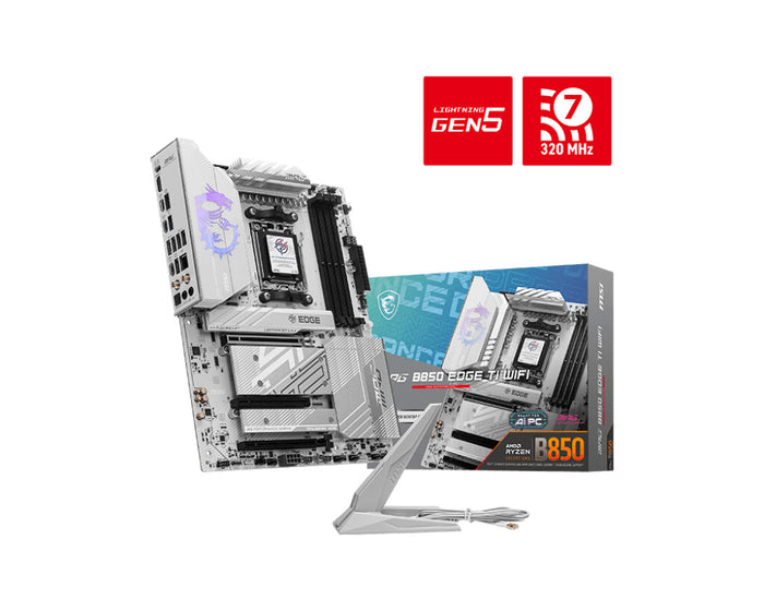 MSI MPG B850 EDGE TI WIFI ATX Motherboard | AM5 | 4x DDR5 Slots | Wi-Fi 7