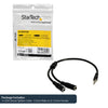 StarTech.com Slim Stereo Splitter Cable - 3.5mm Male to 2x 3.5mm Female