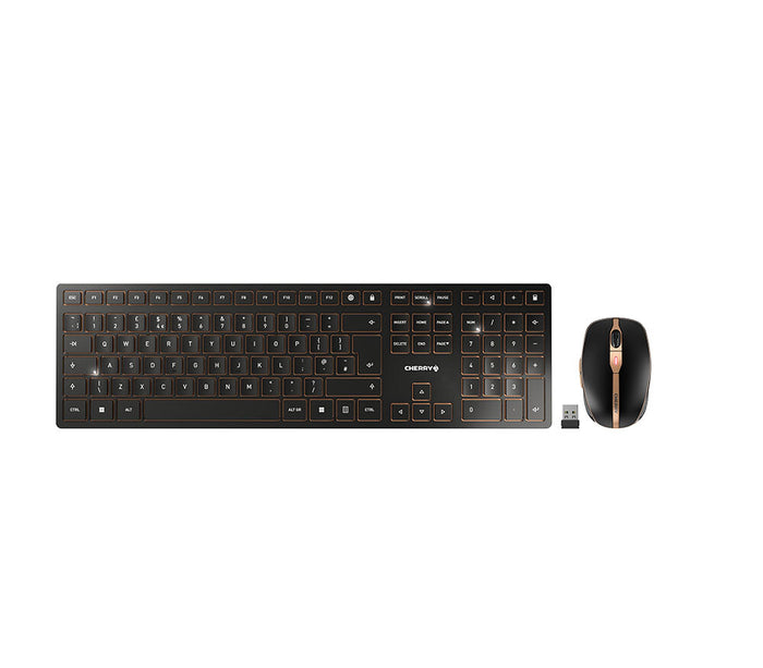 CHERRY DW 9100 SLIM Keyboard | Wireless, QWERTY, Black, Mouse Included