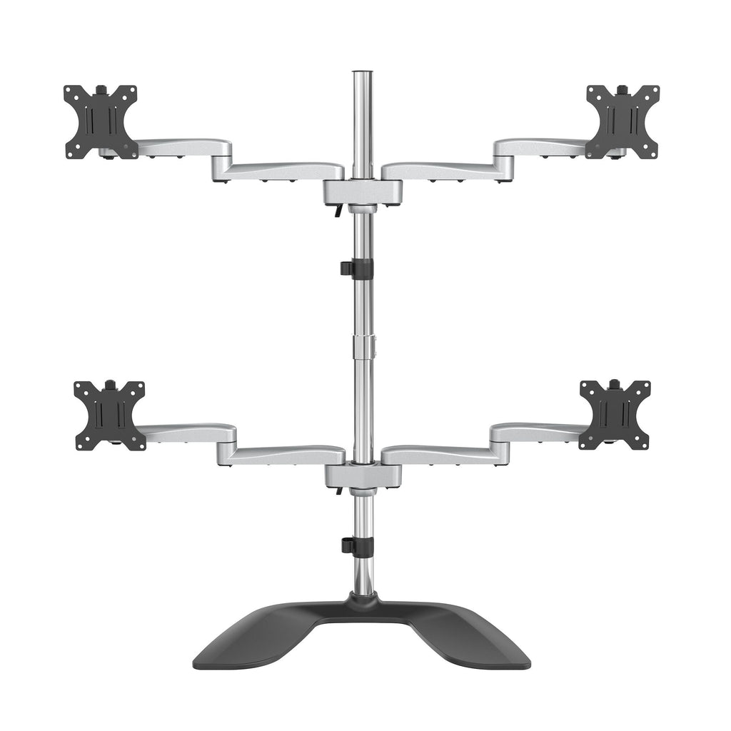.com Desktop Quad Monitor Stand Ergonomic VESA 4 Monitor Arm up to 32" Free Standing Articulating Universal Pole Mount Height Adjustable Tilt Swivel Rotate