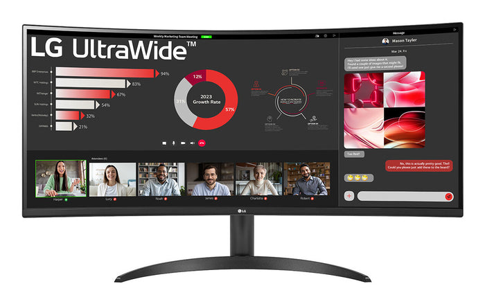 LG 34WR50QK-B 34" Wide Quad HD Curved Monitor | 3440 x 1440 100Hz HDMI DP