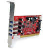 StarTech.com 4 Port PCI SuperSpeed USB 3.0 Adapter Card with SATA / SP4 Power