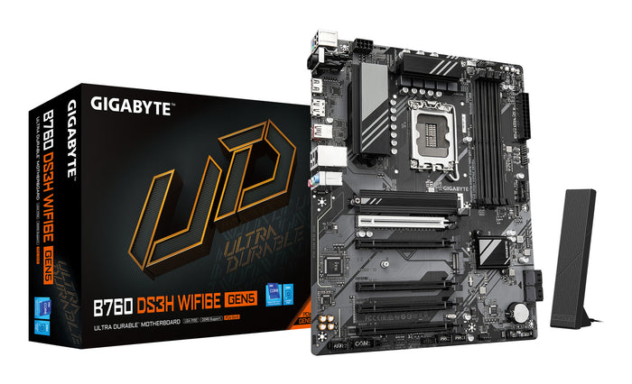 Gigabyte B760 DS3H WIFI6E GEN5 ATX Motherboard | LGA1700 | 4x DDR5 Slots | Wi-Fi 802