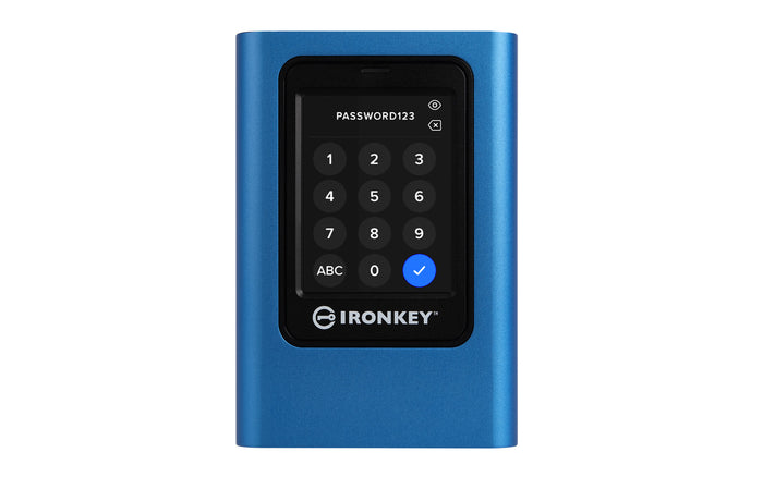 Kingston IronKey Vault Privacy 80 3.84 TB Encrypted Portable SSD | USB 3.2 Gen 1 Blue