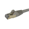 StarTech.com 2m CAT6a Ethernet Cable - 10 Gigabit Shielded Snagless RJ45 100W PoE Patch Cord - 10GbE STP Network Cable w/Strain Relief - Grey Fluke Tested/Wiring is UL Certified/TIA