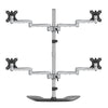 StarTech.com Desktop Quad Monitor Stand - Ergonomic VESA 4 Monitor Arm (2x2) up to 32" - Free Standing Articulating Universal Pole Mount - Height Adjustable/Tilt/Swivel/Rotate - Silver