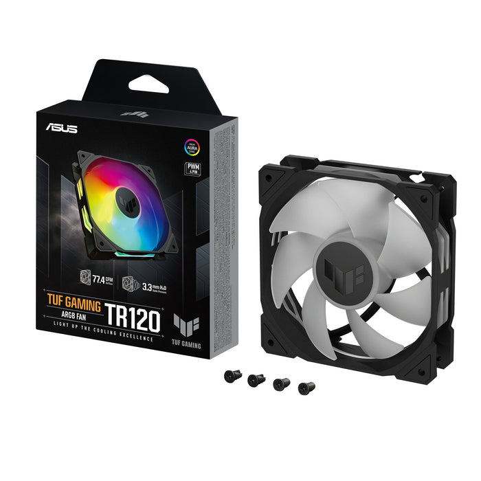 ASUS TUF Gaming TR120 ARGB Fan - Single Pack Case Fan | 120mm PWM RGB Hydraulic Bearing Black