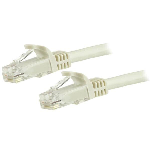 StarTech 15m CAT6 Ethernet Cable - White CAT 6 Gigabit Ethernet Wire -650MHz 100W PoE RJ45 UTP Network/Patch Cord Snagless w/Strain Relief Fluke Tested/Wiring is UL Certified/TIA