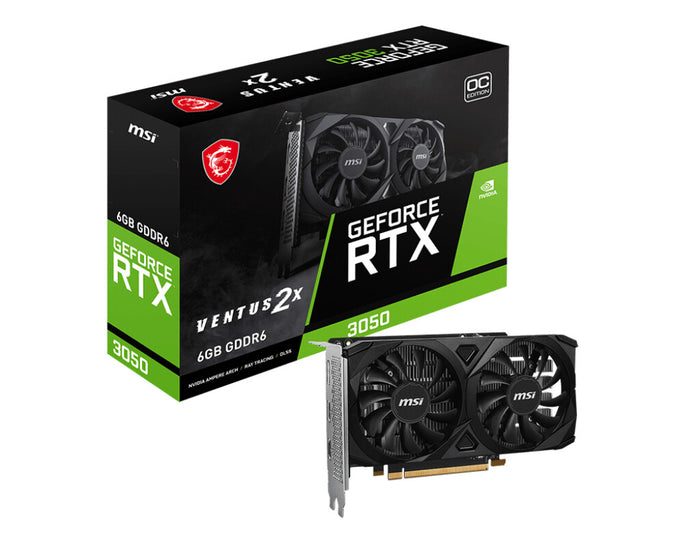MSI GeForce RTX 3050 6 GB GDDR6 Overclocked Graphics Card | PCIe 4.0 x8 | 1 x DP and 2 x HDMI | Active Cooling