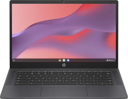 HP Chromebook 14a-nf0002na Intel® N N100 35.6 cm (14") HD 4 GB LPDDR5-SDRAM 128 GB eUFS Wi-Fi 6E (802.11ax) ChromeOS Grey