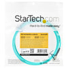 StarTech.com Aqua OM4 Duplex Multimode Fiber Optic Cable - 100 Gb - 50/125 - LSZH - LC/LC - 3 m (10 ft.)~3m (10ft) LC/UPC to LC/UPC OM4 Multimode Fiber Optic Cable, 50/125µm LOMMF/VCSEL Zipcord Fiber, 100G Networks, Low Insertion Loss, LSZH Fiber Patch Co