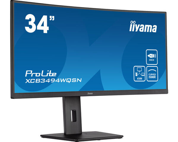iiyama ProLite XCB3494WQSN-B5 34" UltraWide Quad HD Curved Monitor | 3440 x 1440 120Hz HDMI DP
