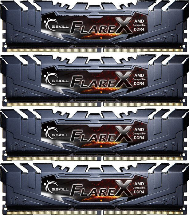 G.Skill FlareX 64 GB (4x16 GB) DDR4 2400 MHz Memory Kit | CL16, XMP, Heatsink