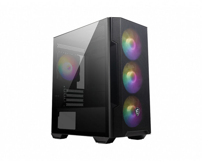 MSI MAG FORGE M100R ARGB Midi Tower PC Case Black, Transparent