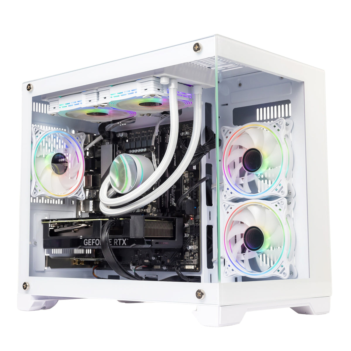 GTR Gaming PC | Intel Core i7-12700KF | RTX 5060 8GB | 32GB DDR4 3600MHz | 1TB NVMe SSD | 600W 80+ Bronze PSU | Wi-Fi | Windows 11 Home | AIO Cooled | ARGB Case - White